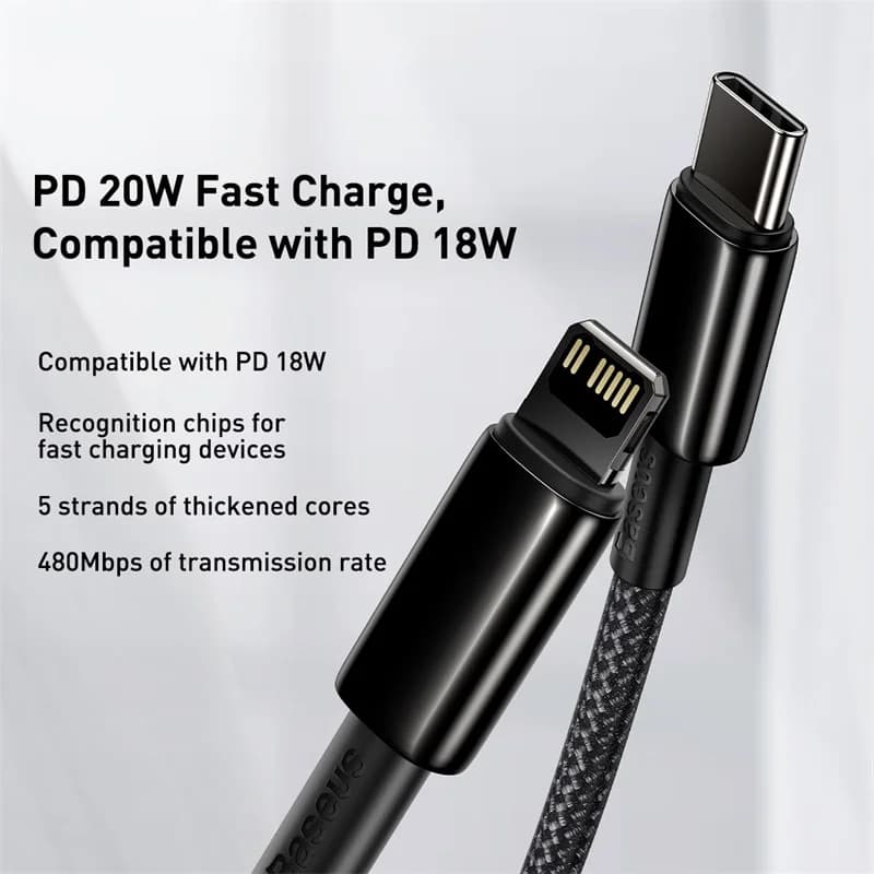 كابل شحن سريع USB-C بقوة 20 واط لأجهزة iPhone