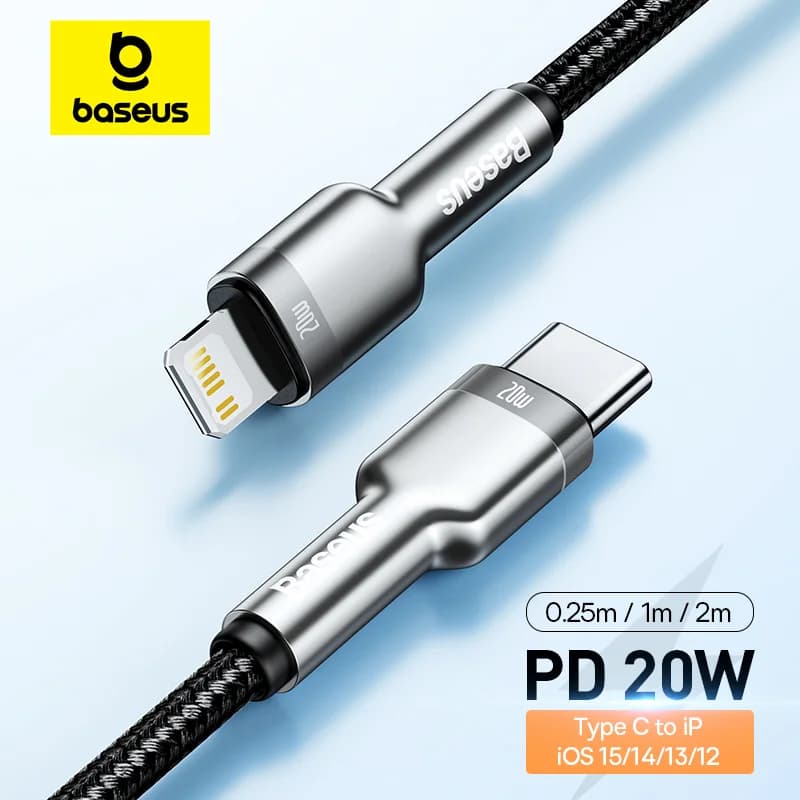 كابل شحن سريع USB-C إلى Lightning بقدرة 20W PD